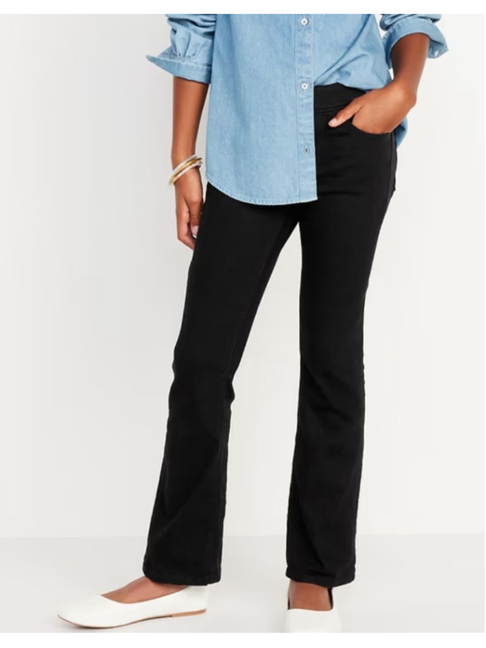 Girl's Old Navy Black Boot Cut Jeans L (10-12)